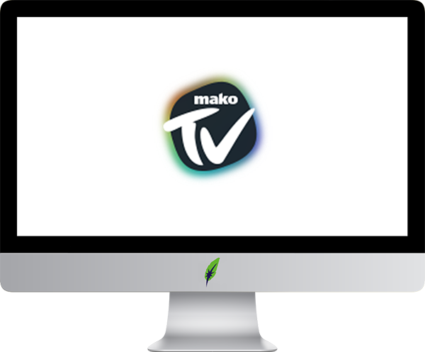Afbeelding computerscherm met logo Keshet 12 - Israël - in kleur op transparante achtergrond - 600 * 496 pixels